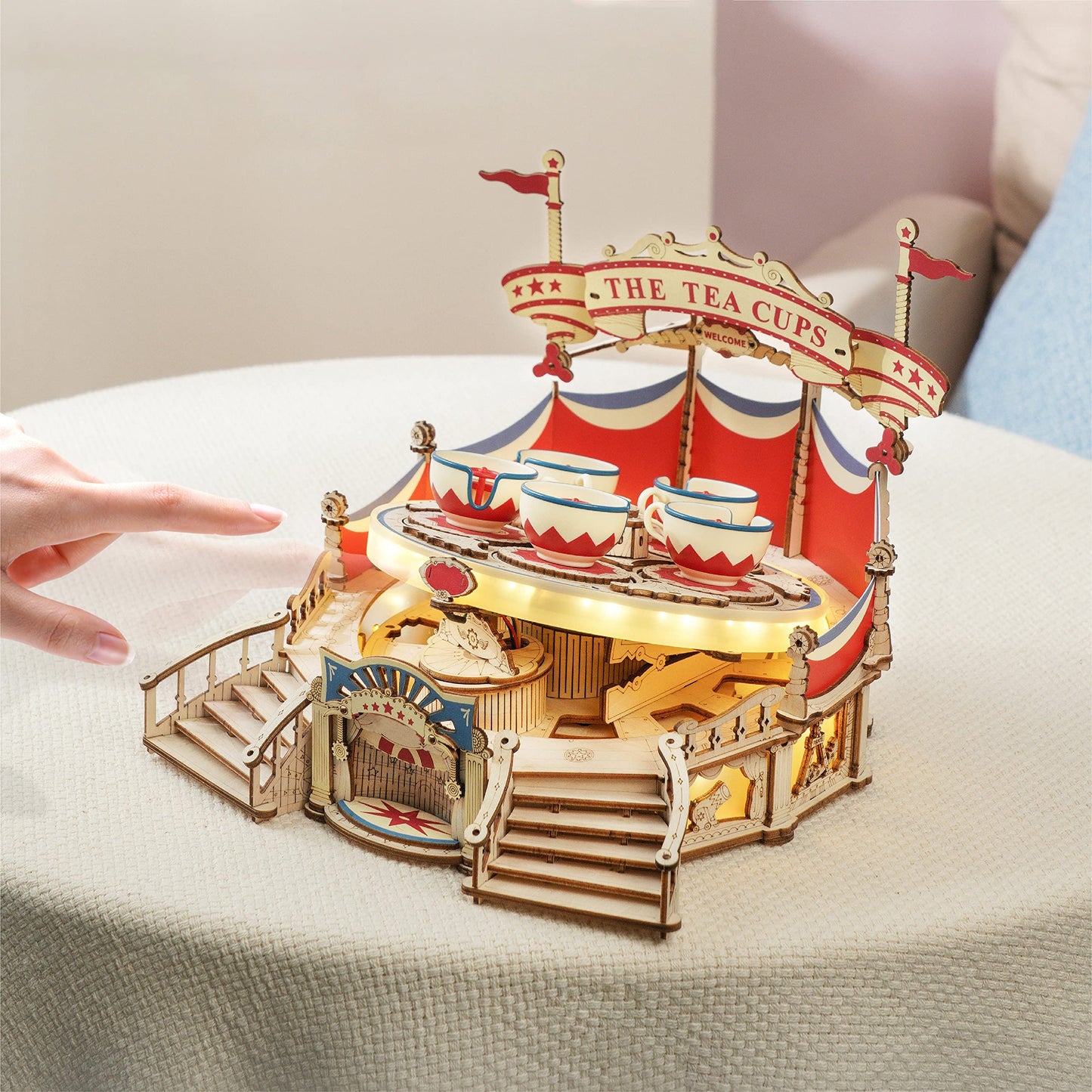 Rokr Tilt-A-Whirl DIY Music Box Building Block Amusement Park